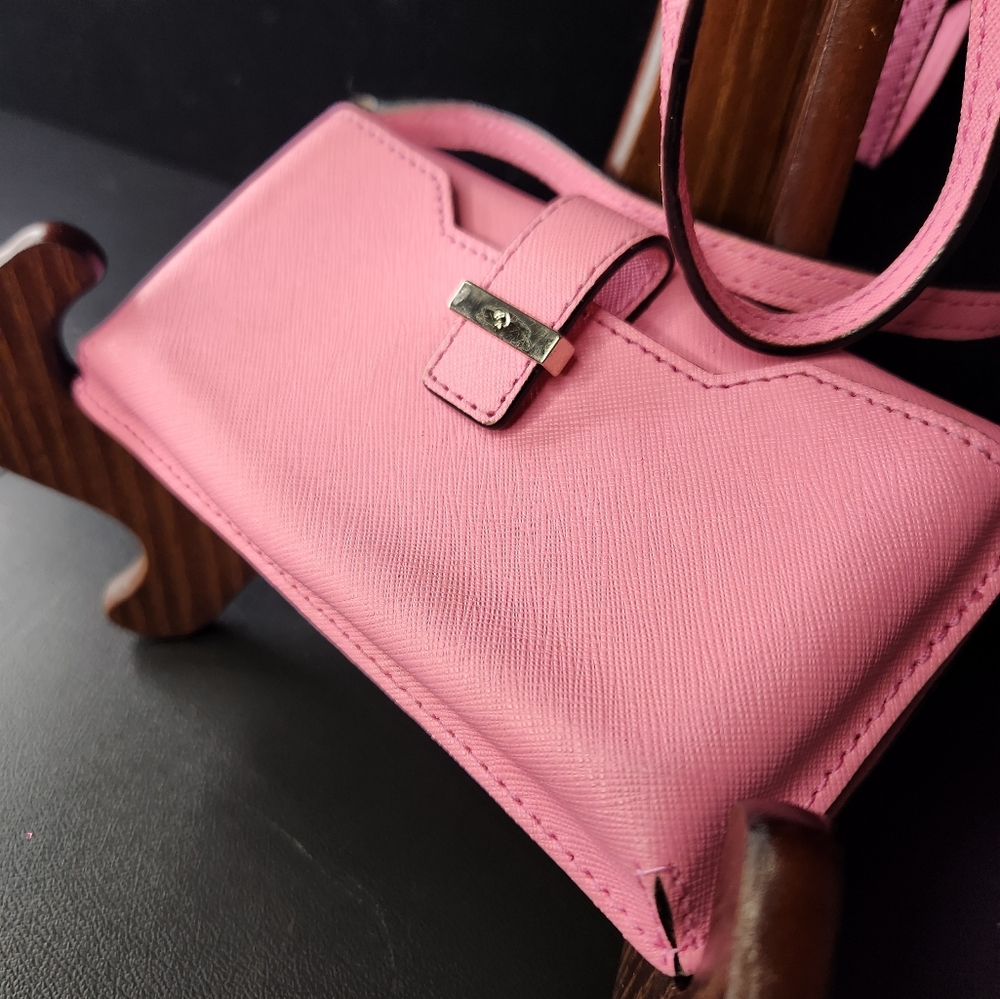 Kate Spade Saffiano NWOT vintage barbiecore pink wallet phonecase crossbody bag - Picture 4 of 7